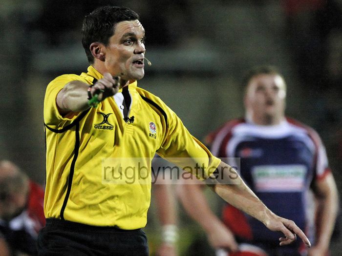 Greg Macdonald, referee. Castle Park, Doncaster- 9th November 2013, 1945 kick off. RFU Championship.
