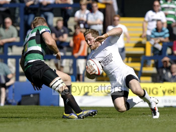 Alex Tait in action. Leeds Carnegie v Newcastle in the first leg of The Championship Play-off Semi-Final. At Headingley Carnegie Stadium, St Michael's Lane, Headingley, Leeds , on 6th May 2013 KO 1515.