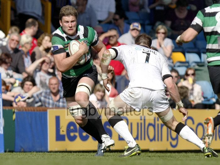 Rob Baldwin in action. Leeds Carnegie v Newcastle in the first leg of The Championship Play-off Semi-Final. At Headingley Carnegie Stadium, St Michael's Lane, Headingley, Leeds , on 6th May 2013 KO 1515.