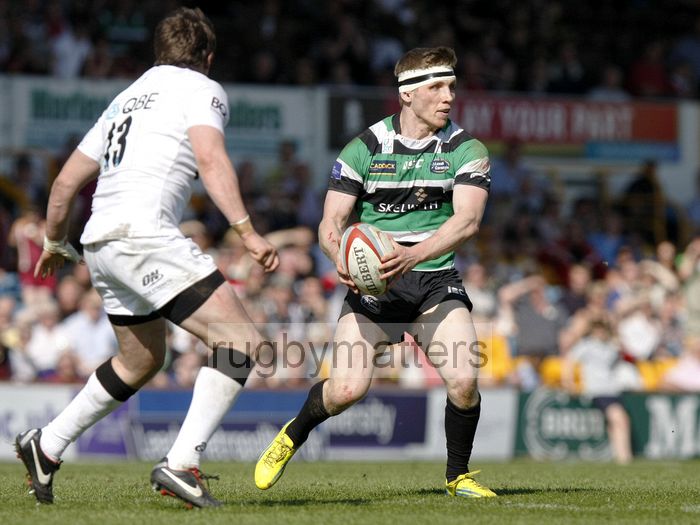 Fred Burdon in action. Leeds Carnegie v Newcastle in the first leg of The Championship Play-off Semi-Final. At Headingley Carnegie Stadium, St Michael's Lane, Headingley, Leeds , on 6th May 2013 KO 1515.