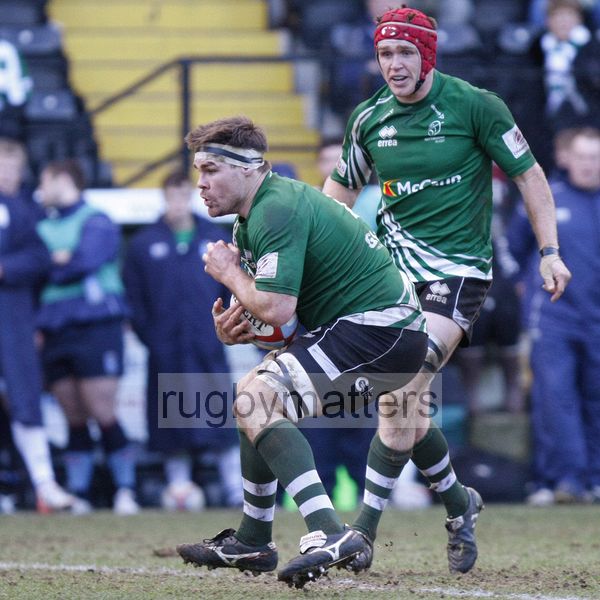 Dan Montagu in action. Nottingham v Bedford at The County Ground, Nottingham on the 27th January 2013. RFU Championship - Stage 1.