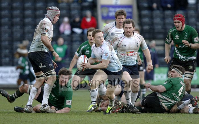 Luke Baldwin in action. Nottingham v Bedford at The County Ground, Nottingham on the 27th January 2013. RFU Championship - Stage 1.