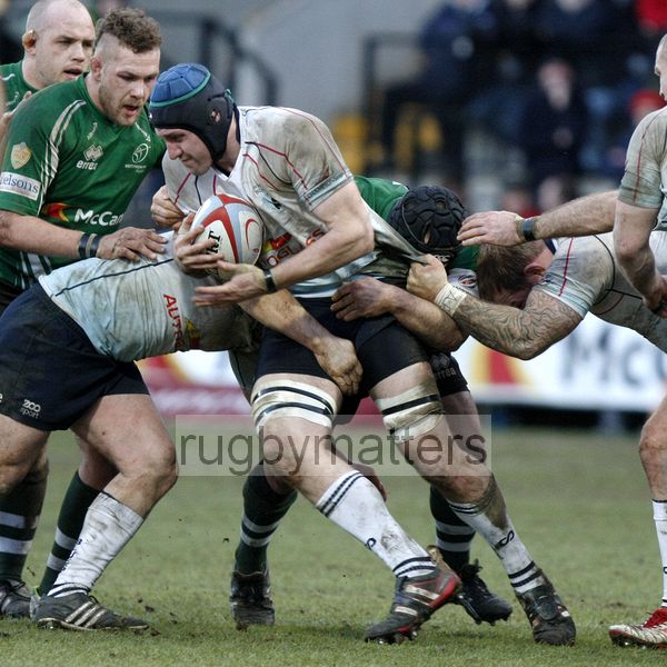 Mike Howard in action. Nottingham v Bedford at The County Ground, Nottingham on the 27th January 2013. RFU Championship - Stage 1.