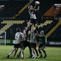 Scott MacLeod takes clean lineout ball. Nottingham v Newcastle at Meadow Lane Stadium, Meadow Lane, Nottingham, on 22nd March 2013 KO 1945.