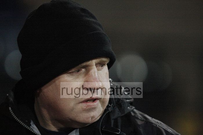Dean Richards doesn't look keen on the weather conditions pre-match. Nottingham v Newcastle at Meadow Lane Stadium, Meadow Lane, Nottingham, on 22nd March 2013 KO 1945.