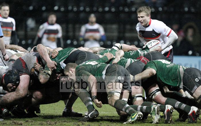 Warrren Fury ready to put the ball into a scrum. Nottingham v Newcastle at Meadow Lane Stadium, Meadow Lane, Nottingham, on 22nd March 2013 KO 1945.