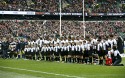 Fiji line up for their anthem. Barbarians v Fiji at Twickenham Stadium, Twickenham, London, England on 30th November 2013 ko 1430