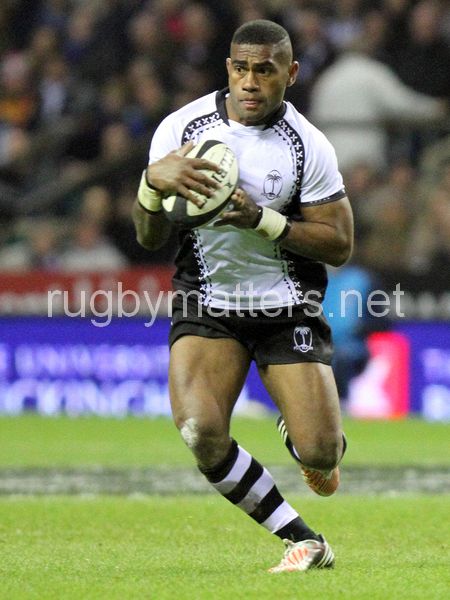 Nikola Matawalu in action. Barbarians v Fiji at Twickenham Stadium, Twickenham, London, England on 30th November 2013 ko 1430