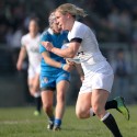 Danielle Waterman makes a break and goes on to score her first try after returning from injury. Italy Women v England Women at Stadio Giulio e Silvio Pagani, Rovato, Italy on 16th March 2014 ko 1500
