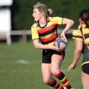 Alice Richardson in action, Richmond Ladies v Wasps Ladies, Cup Finals Day at Cooke Fields, Lichfield RFC, Lichfield on 28th March 2014