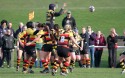 Natalie Binstead in action in a lineout, Richmond Ladies v Wasps Ladies, Cup Finals Day at Cooke Fields, Lichfield RFC, Lichfield on 28th March 2014