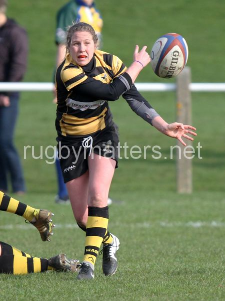 Tina Lee in action. Richmond Ladies v Wasps Ladies, Cup Finals Day at Cooke Fields, Lichfield RFC, Lichfield on 28th March 2014