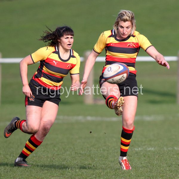 Alice Richardson in action, Richmond Ladies v Wasps Ladies, Cup Finals Day at Cooke Fields, Lichfield RFC, Lichfield on 28th March 2014