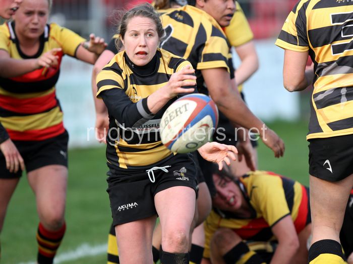 Tina Lee in action. Richmond Ladies v Wasps Ladies, Cup Finals Day at Cooke Fields, Lichfield RFC, Lichfield on 28th March 2014