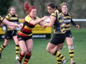 Hannah Edwards in action, Richmond Ladies v Wasps Ladies, Cup Finals Day at Cooke Fields, Lichfield RFC, Lichfield on 28th March 2014