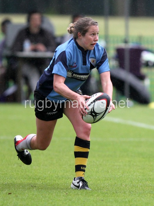 Tina Lee in action. Nomads v South Africa, The Lensbury, Broom Road, Teddington, Middlesex, England, on 28th June 2014, ko 2pm.