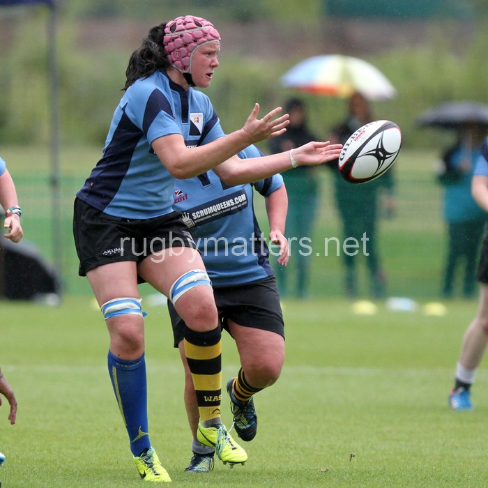 Emilia Kristianson in action. Nomads v South Africa, The Lensbury, Broom Road, Teddington, Middlesex, England, on 28th June 2014, ko 2pm.