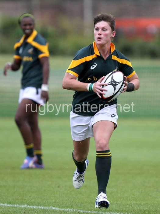 Siviwe Basweni in action. Nomads v South Africa, The Lensbury, Broom Road, Teddington, Middlesex, England, on 28th June 2014, ko 2pm.