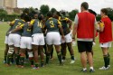 South Africa regroup after Nomads score a try. Nomads v South Africa, Twyford Avenue, London, England on 1st July 2014, ko 1400