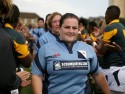 Suanne Hex post match. Nomads v South Africa, Twyford Avenue, London, England on 1st July 2014, ko 1400