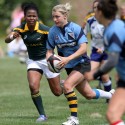 Steph Johnson in action. Nomads v South Africa, Twyford Avenue, London, England on 1st July 2014, ko 1400