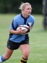 Steph Johnson in action. Nomads v South Africa, Twyford Avenue, London, England on 1st July 2014, ko 1400