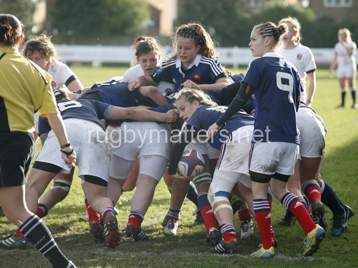 U20 England Women v U20 France Women at Esher Rugby Club, Moseley, England on 22nd February 2014 ko 1400