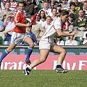 Gemma Sharples charge leading to try for England v New Zealand at IRB 7s Twickenham