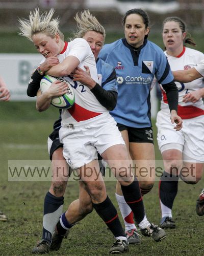 Fran Matthews tackled by Susie Appleby