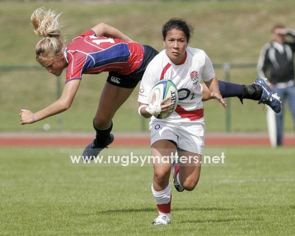 England's Rose Fong escapes high flying American, Brooke Legate.\nU20's Nations Cup\nBrunel University