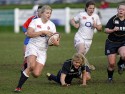 Ceri Large in action. England Women v Scotland Women at Esher RFC on 2nd February 2013.