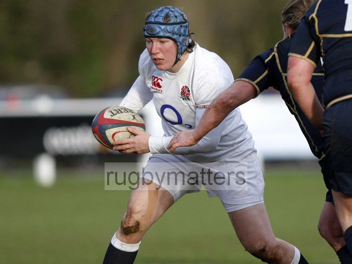 Rochelle Clark in action. England Women v Scotland Women at Esher RFC on 2nd February 2013.