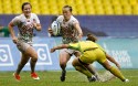 Katy McLean in action in the Plate Final against Australia. IRB RWC 7s at Luzhniki Stadium, Moscow, 30th June 2013