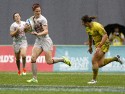 Jo Watmore in action in the Plate Final against Australia. IRB RWC 7s at Luzhniki Stadium, Moscow, 30th June 2013