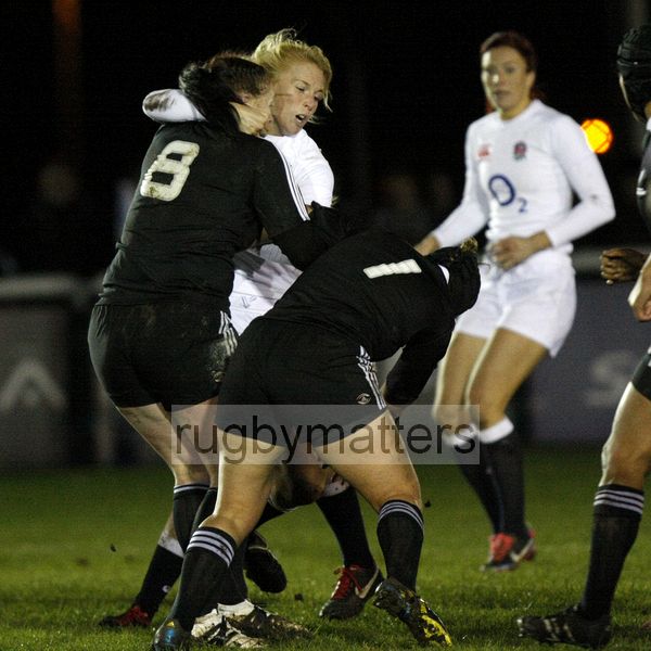 Michaela Staniford in action. England v New Zealand in Autumn International Series at Army Rugby Stadium, Aldershot, 27th November 2012.