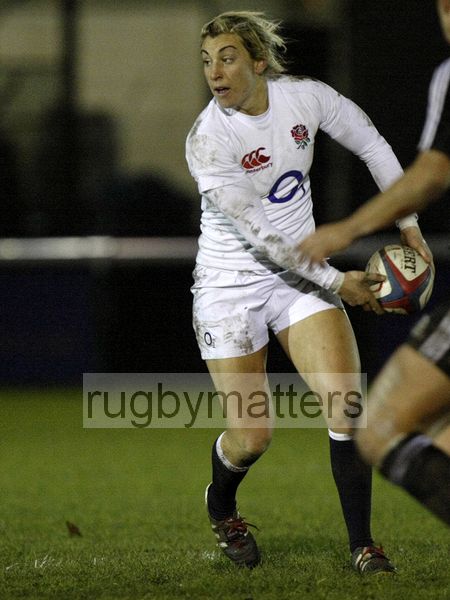 Alice Richardson in action. England v New Zealand in Autumn International Series at Army Rugby Stadium, Aldershot, 27th November 2012.