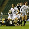 Katy McLean in action. England v New Zealand in Autumn International Series at Twickenham, England on 1st December 2012.