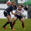 Annabel Sergeant in action for Scotland. FIRA-AER Womens Grand Prix 7s at Stadium Municipal,  Brive, 1st June 2013.