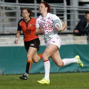 Jo Watmore in action for England. FIRA-AER Womens Grand Prix 7s at Stadium Municipal,  Brive, 1st June 2013.