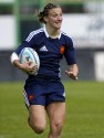 Laura Delas in action for France. FIRA-AER Womens Grand Prix 7s at Stadium Municipal,  Brive, 1st June 2013.