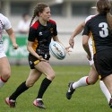 Dana Kleine-Grefe in action for Germany. FIRA-AER Womens Grand Prix 7s at Stadium Municipal,  Brive, 1st June 2013.