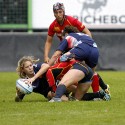 Marjorie Mayans in action for France. FIRA-AER Womens Grand Prix 7s at Stadium Municipal,  Brive, 1st June 2013.