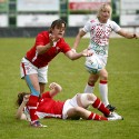 Elen Evans in action for Wales. FIRA-AER Womens Grand Prix 7s at Stadium Municipal,  Brive, 2nd June 2013.