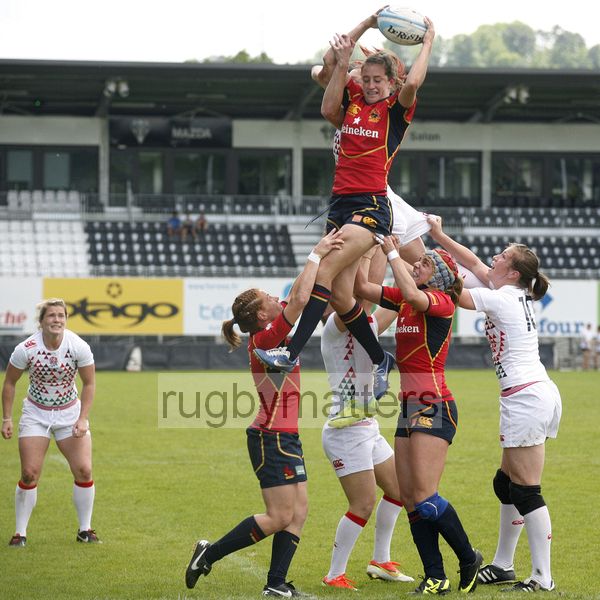 Angela Del Pan in action for Spain. FIRA-AER Womens Grand Prix 7s at Stadium Municipal,  Brive, 2nd June 2013.