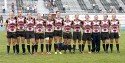 England line up for their anthem before the Cup Final. FIRA-AER Womens Grand Prix 7s at Stadium Municipal,  Brive, 2nd June 2013.
