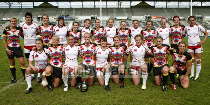 England and Russia after competing in the Cup final and Portugal winning. FIRA-AER Womens Grand Prix 7s at Stadium Municipal,  Brive, 2nd June 2013.