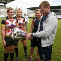 Barry Maddocks admiring the the fruit of the whole team's labour. FIRA-AER Womens Grand Prix 7s at Stadium Municipal,  Brive, 2nd June 2013.