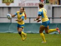 Maryna Liakhor in action for Ukraine. FIRA-AER Womens Grand Prix 7s at Stadium Municipal,  Brive, 2nd June 2013.