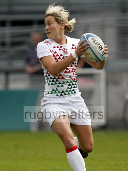 Claire Allan in action for England. FIRA-AER Womens Grand Prix 7s at Stadium Municipal,  Brive, 2nd June 2013.