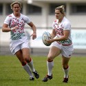 Rachael Burford in action for England. FIRA-AER Womens Grand Prix 7s at Stadium Municipal,  Brive, 2nd June 2013.